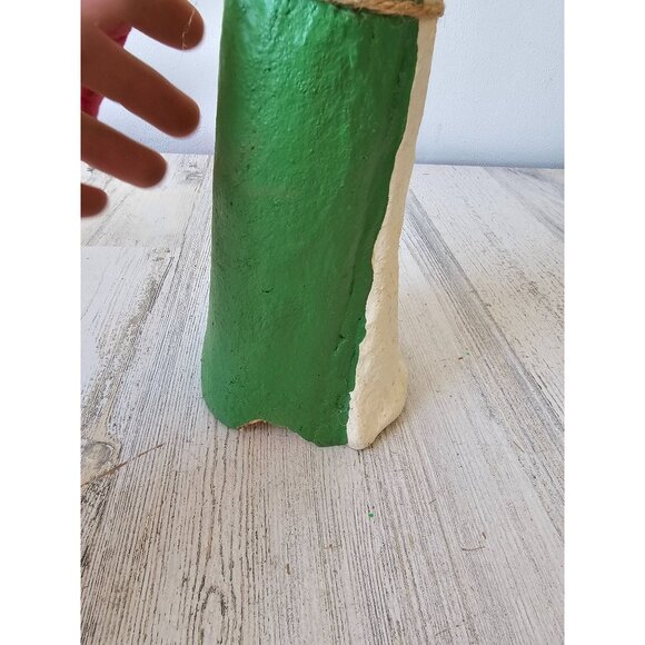 Vintage paper mache witch bone‎ statue figurine shabby chic hat - Picture 8 of 9